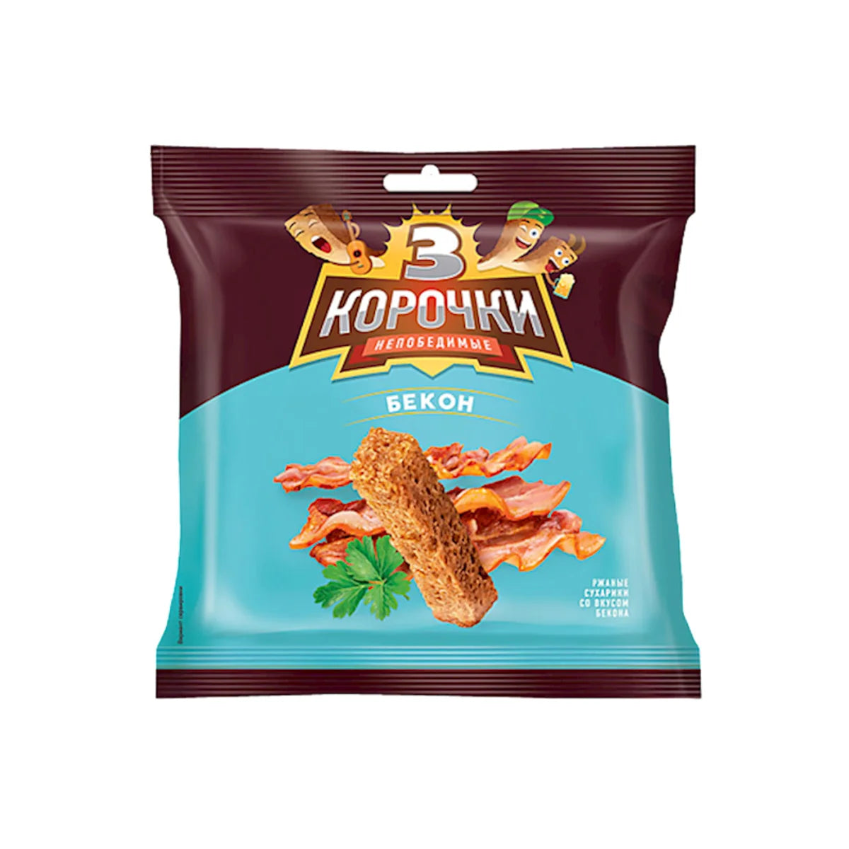 DRY BREAD RYE DOUBLE BAKED W/BACON FLAVOR 60/40GR TRI KOROCHKI N200