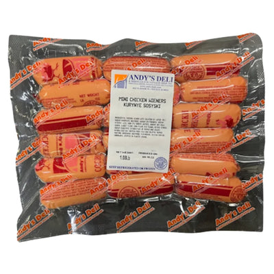 WIENERS CHICKEN MINI 1LB V/P / PAROWKI Z KURY 30/40LB VP ANDY'S N2367