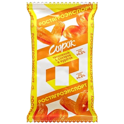 CHEESE MASSA SIROK W/DRIED APRICOT 16.5% 8/90GR ROSTAGROEXPORT N1202