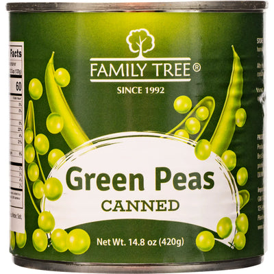 GREEN PEAS SWEET CANNED 12/420GR FAMILY TREE N60