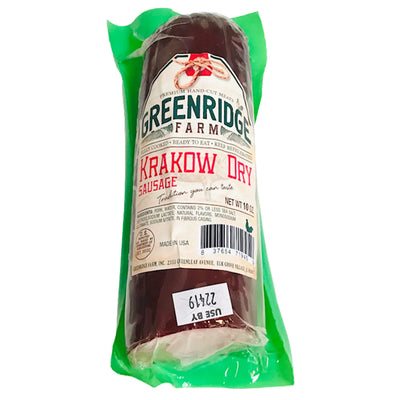 SAUSAGE DRY KRAKOW CHUNK 1/312GR GREENRIDGE FARM N4116-1/90958 BY PC PRE-ORDER ONLY