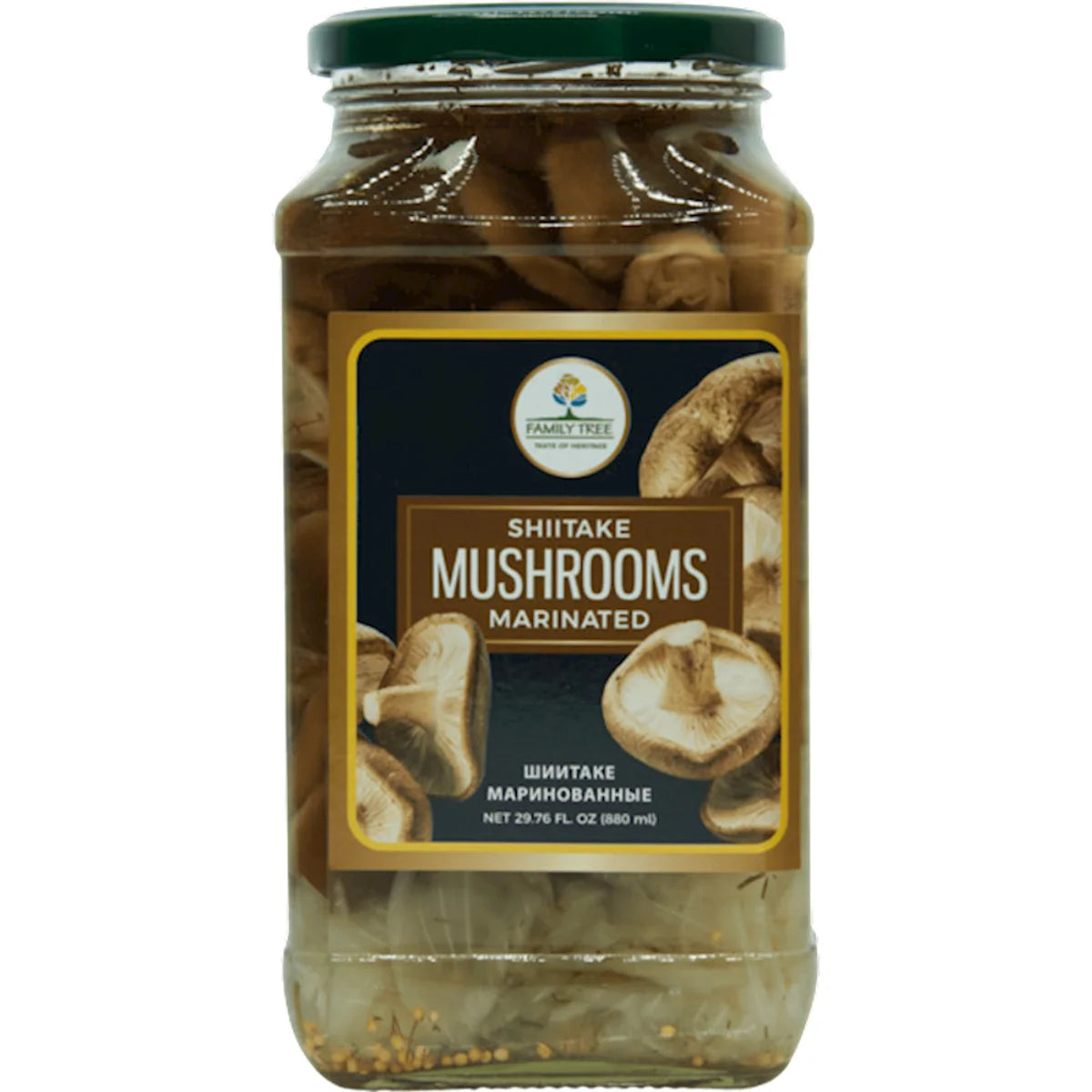 MUSHROOMS SHIITAKE MARINATED 12/880ML FAMILY TREE