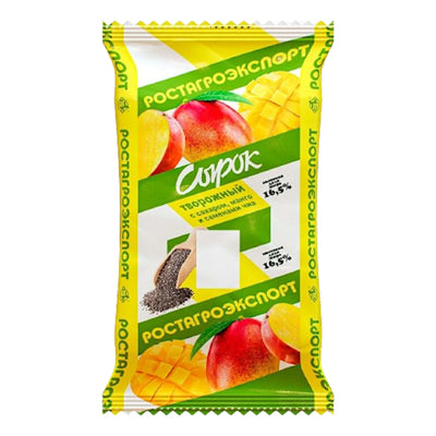 CHEESE MASSA SIROK W/MANGO&CHIA SEEDS 16.5% 8/90GR ROSTAGROEXPORT N1257