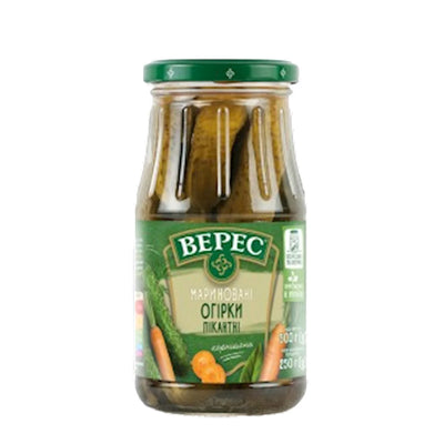 CORNICHONS PICKLED PICANTE 12/500GR VERES UKRAINE