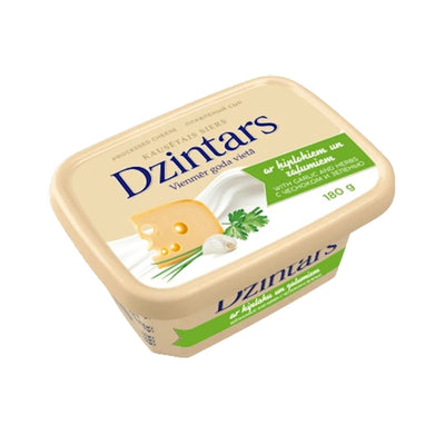 CREAM CHEESE W/GARLIC&HERBS SPREADABLE 10/180GR DZINTARS