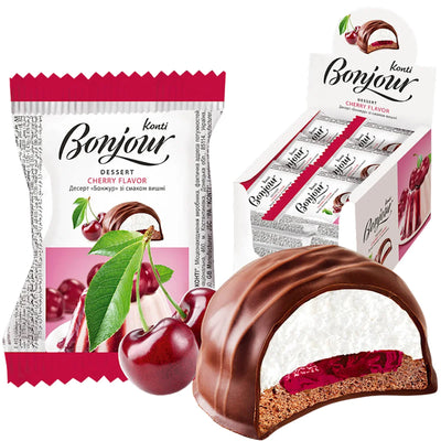 DESSERT COOKIES BONJOUR W/CHERRY FLAVOR 24/29GR KONTI UKRAINE N8755 (6)