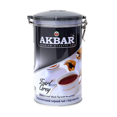 TEA AKBAR BLACK EARL GREY BIG LEAF TIN 10/450GR SRI-LANKA