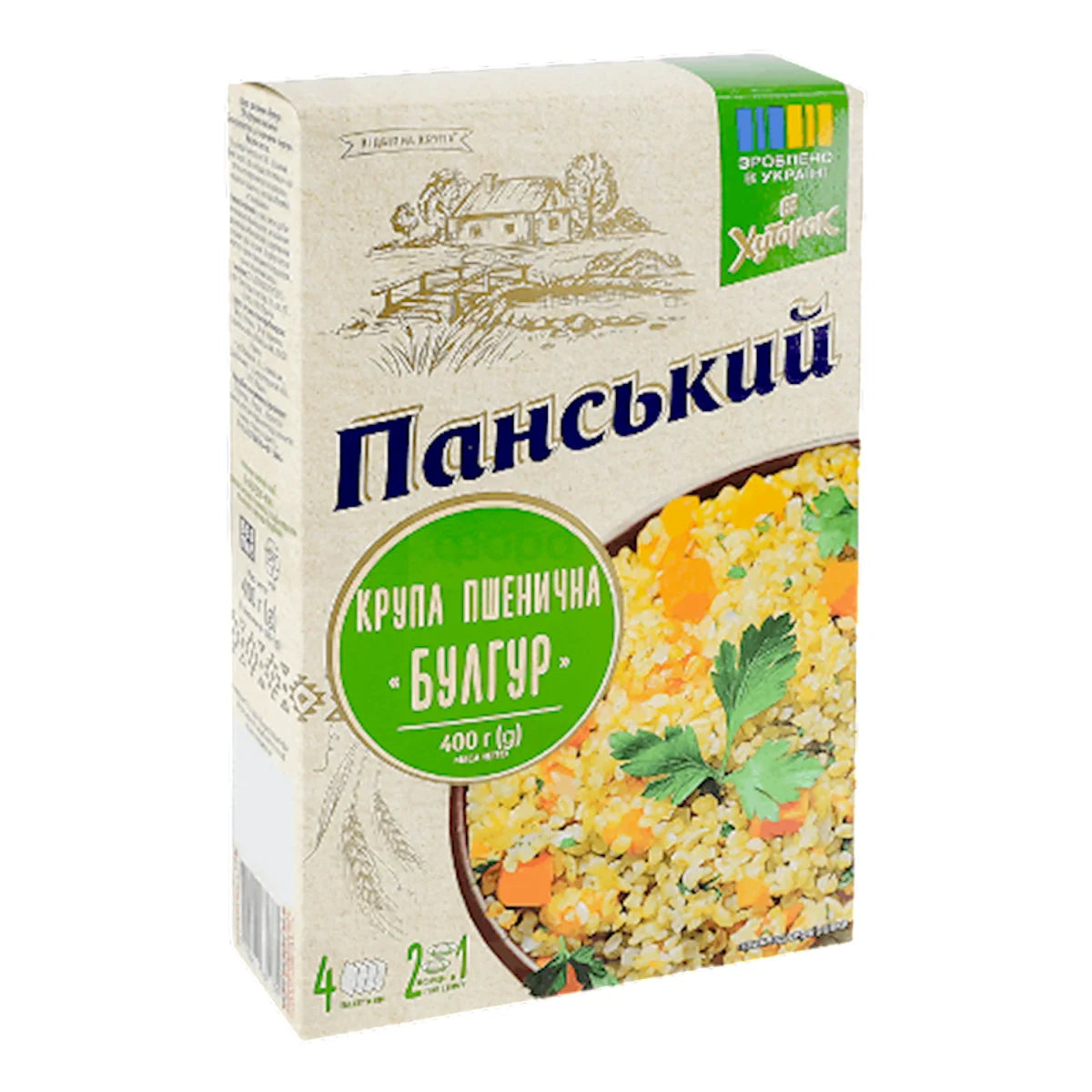 WHEAT GROATS BULGUR 20/(4X100GR) HUTOROK PANSKIY N6173