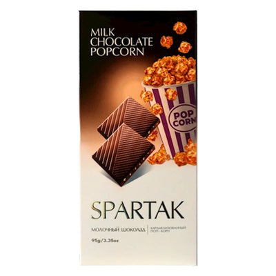 CHOCOLATE BAR MILK W/POPCORN 20/95GR SPARTAK N10147