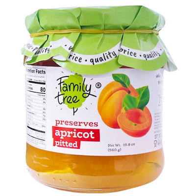 PRESERVES APRICOT WHOLE PITTED 12/560GR FAMILY TREE N57