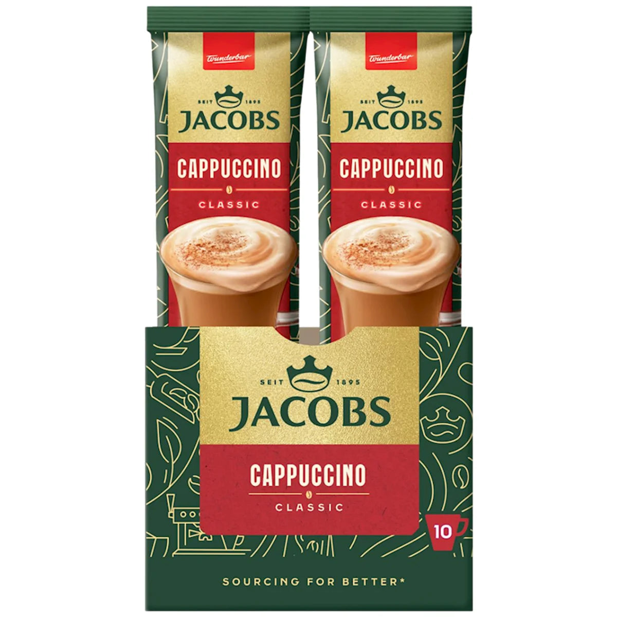 COFFEE STICKS INSTANT JACOBS 3IN1 CAPPUCCINO 10/(10X18.7GR) N291