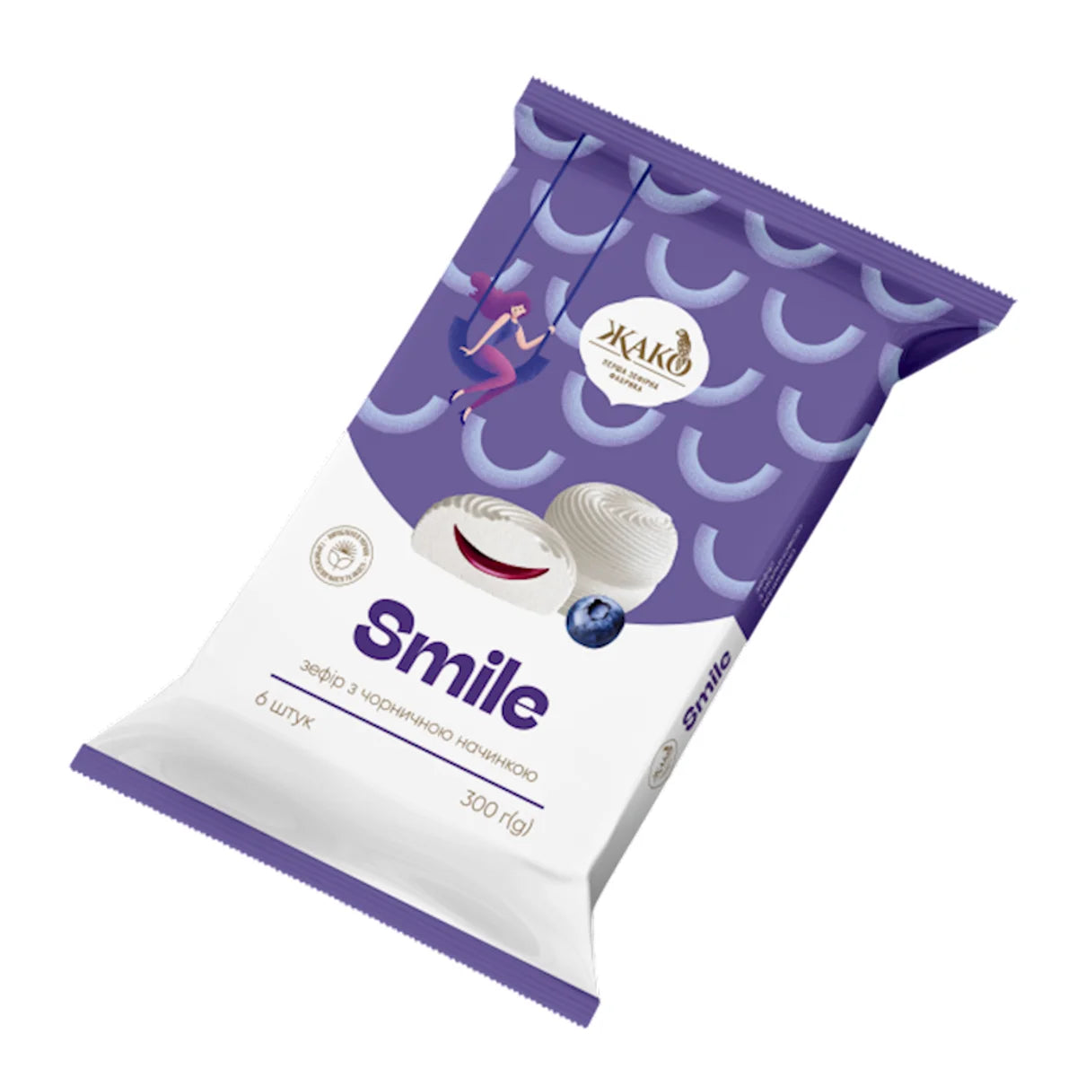 MARSHMALLOW W/BLUEBERRY FLAVOR SMILE 10/300GR ZHAKO N3060701