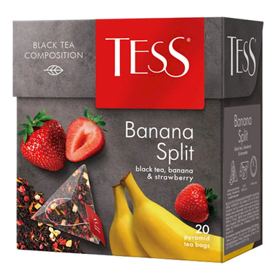 TEA  BLACK BANANA SPLIT W/BANANA&STRAWBERRY PYRAMIDS 12/(20X1.8GR) TESS 1145-12