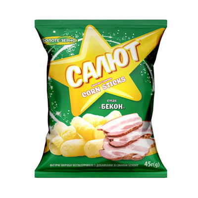 CORN STICKS SALUTE W/BACON 30/45GR ZOLOTE ZERNO N164