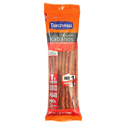 KABANOSY SMOKED&DRIED PORK W/CHILI 22/120GR BY CS TARCZYNSKI N0132 POLAND