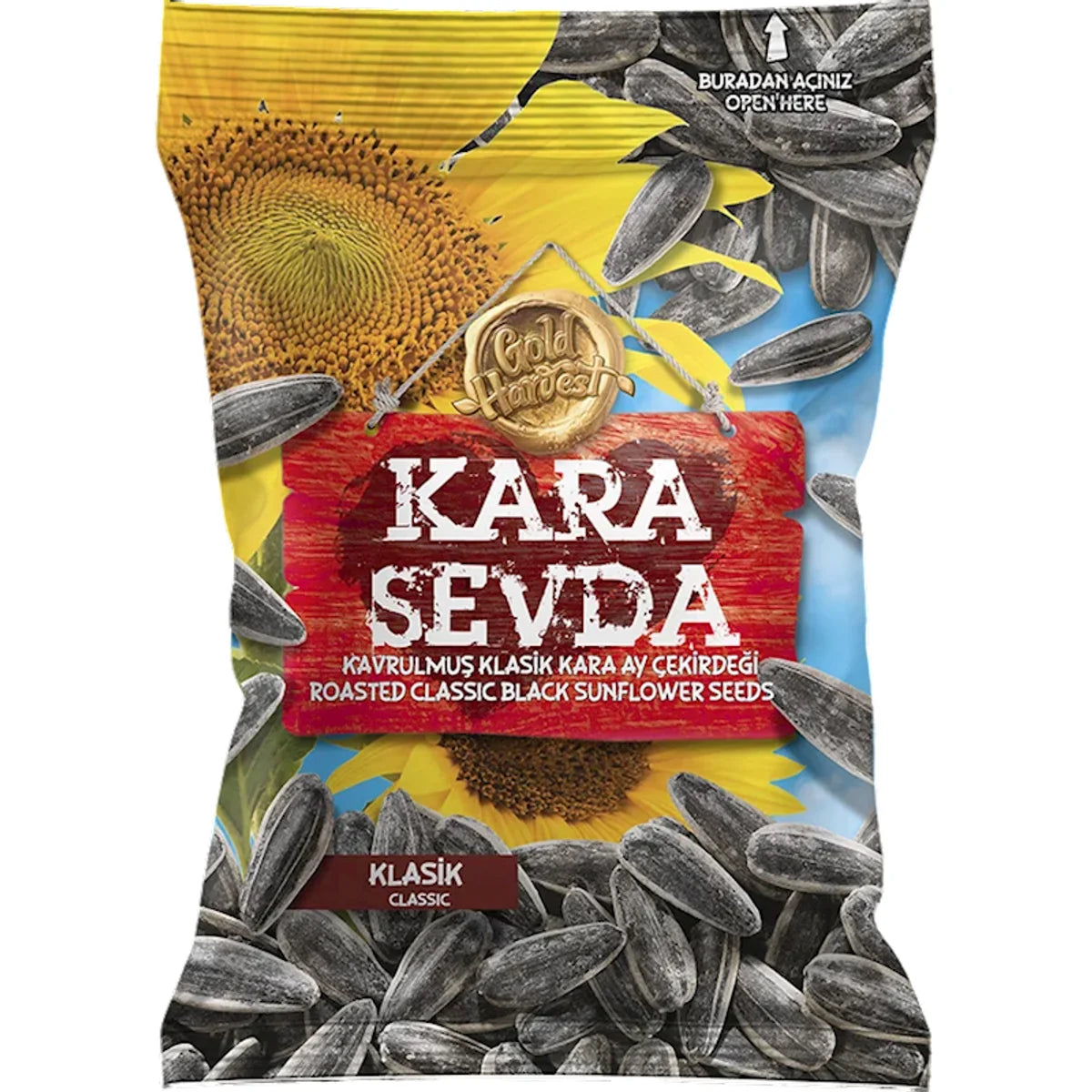 SUNFLOWER SEEDS ROASTED CLASSIC KARA SEVDA 14/250GR GOLD HARVEST