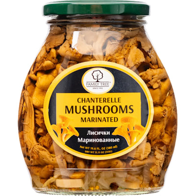 MUSHROOMS CHANTERELLE MARINATED 12/580ML FAMILY TREE