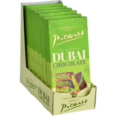 CHOCOLATE BAR DUBAI W/PISTACHIO&KATAIFI 6/200GR VANELLI