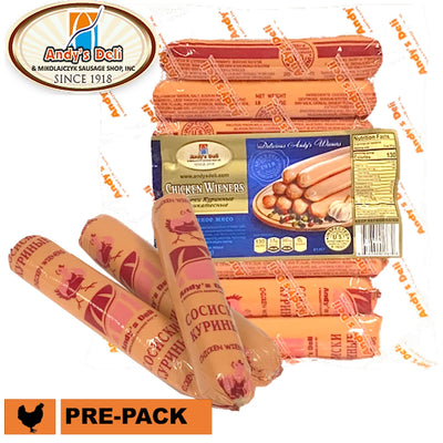 WIENERS CHICKEN 1LB V/P / PAROWKI Z KURY 40/40LB PRE PACK ANDY'S N1367/91004 R