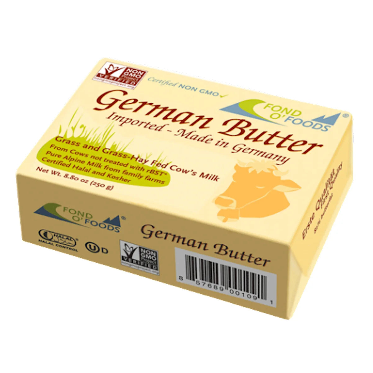 BUTTER GERMAN NON GMO 16/250GR FOND O' FOODS N109 GERMANY