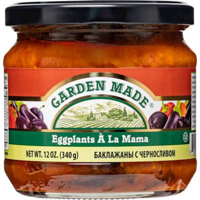 EGGPLANT W. PLUMS A LA MAMA 6/12 OZ (340GR) GARDEN MADE BULGARIA N49022