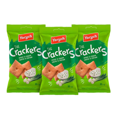 CRACKERS W/ONION&SOUR CREAM FLAVOR 50/80GR YARYCH UKRAINE