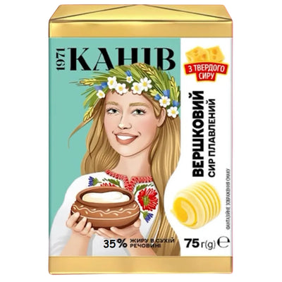 CHEESE PROCESSED VERSHKOVY 35% 24/75GR KANIV UKRAINE N0449