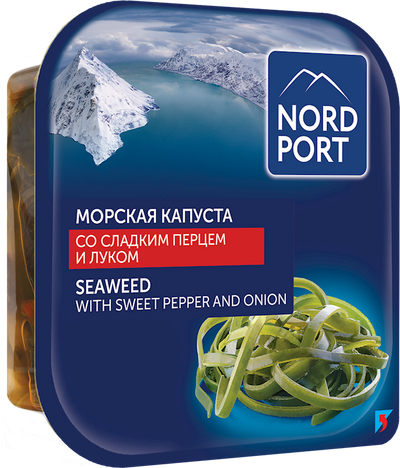 SALAD SEAWEED W/SWEET PEPPER&ONION 12/200GR NORD PORT N8297
