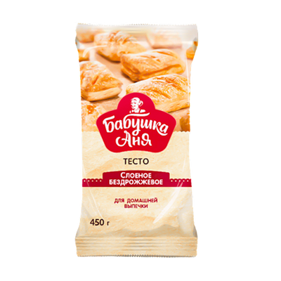 DOUGH PUFF PASTRY WITHOUT YEAST FROZEN 7/450GR BABUSHKA  ANYA  N3133