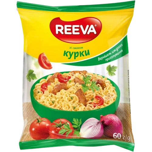 NOODLES INSTANT W/CHICKEN FLAVOR 60/60GR REEVA