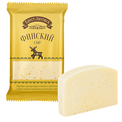 CHEESE FINSKIY 45% CHUNK 10/200GR BREST LITOVSK BELARUS N2402