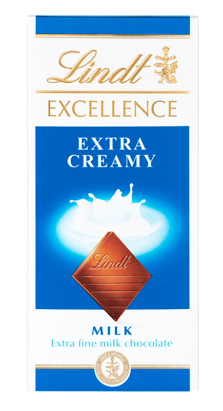 CHOCOLATE BAR MILK EXELLENCE EXTRA CREAMY 12/100GR LINDT N144(12)