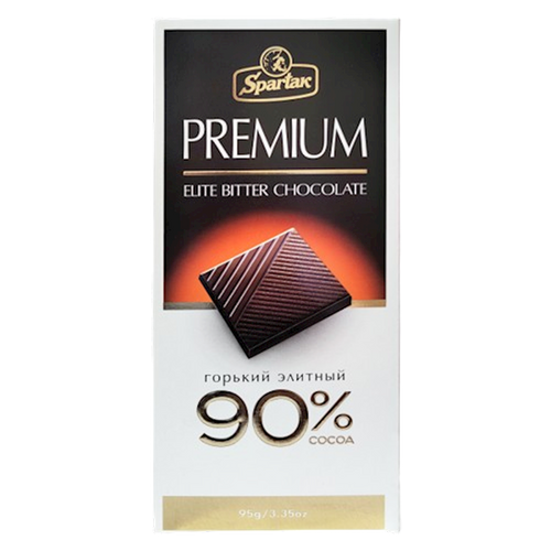 CHOCOLATE BAR BITTER 90% PREMIUM 20/95GR SPARTAK N10132