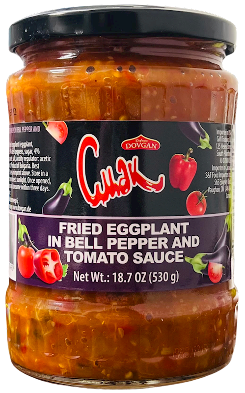 EGGPLANTS FRIED W/BELL PEPPER&TOMATO SAUCE 12/530GR CMAK DOVGAN BULGARIA NUS41030580