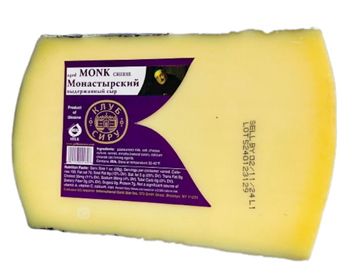 CHEESE MONASTYRSKIY CHUNK 1/1LB CHEESE CLUB UKRAINE N42269