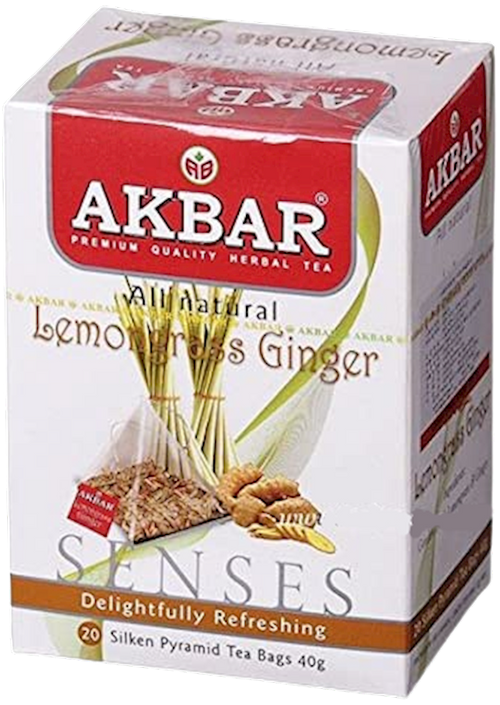 TEA  AKBAR HERBAL LEMONGRASS GINGER PYRAMIDS 10/(20X2GR) SRI-LANKA