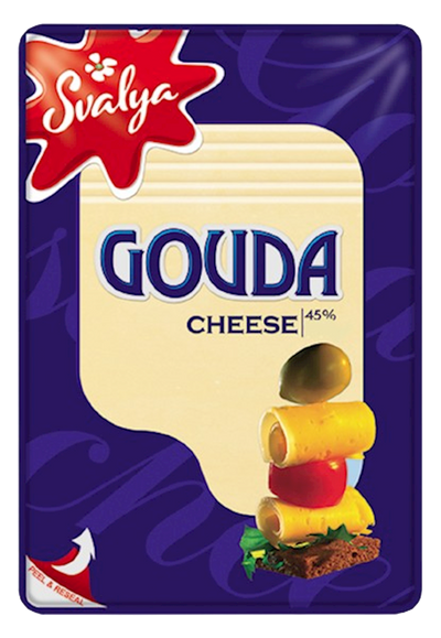 CHEESE GOUDA SLICED 46% 18/150GR SVALIA  LITHUANIA SV128