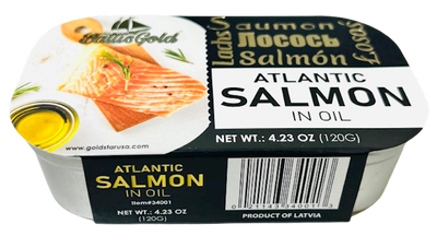 ATLANTIC SALMON IN OIL 11/120GR BALTIC GOLD #1 LATVIA N34001