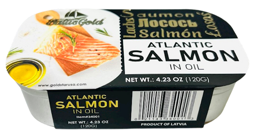 ATLANTIC SALMON IN OIL 11/120GR BALTIC GOLD #1 LATVIA N34001