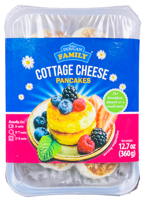 COTTAGE CHEESE PANCAKES SIRNIKI W/VANILLA FLAVOR 10/360GR DOVGAN N90830360