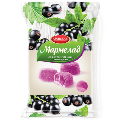 MARMELADE W/BLACK CURRANT FLAVOR 12/300GR AZOVSKAYA