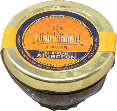 CAVIAR BLACK SIBERIAN STURGEON GOURMANOFF 1/50GR (Keep Frozen) NO RETURNS NGSS50