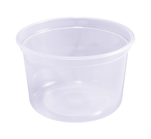 CONTAINER ROUND MEDIUM PLASTIC CLEAR 500/16OZ HOME FRESH N22371