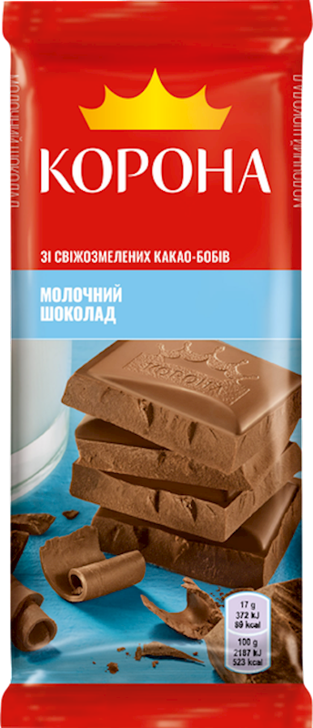 CHOCOLATE BAR MILK 25/85GR KORONA UKRAINE N4260162