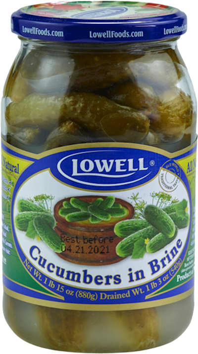 CUCUMBERS IN BRINE 12/880ML LOWELL  POLAND N0201LF2463