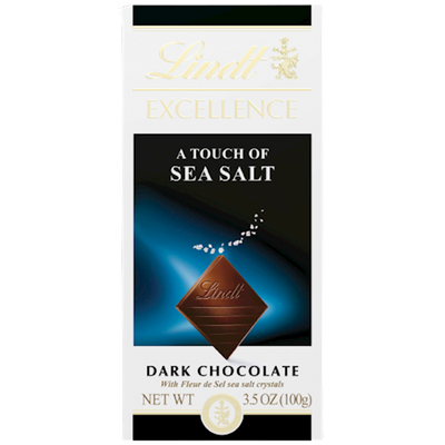 CHOCOLATE BAR DARK W/SEA SALT 12/90GR LINDT N2965(12)