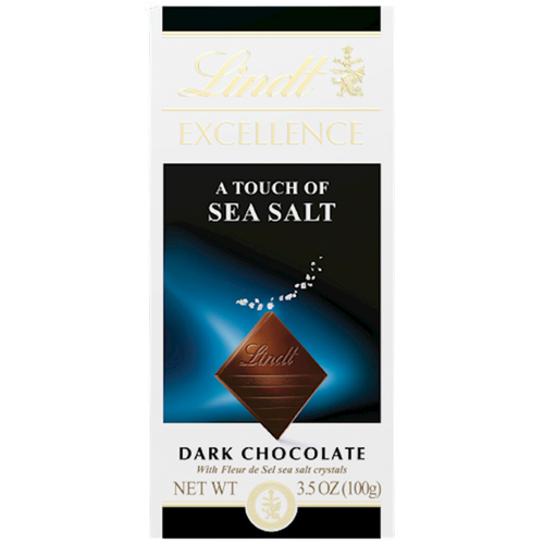 CHOCOLATE BAR DARK W/SEA SALT 12/90GR LINDT N2965(12)