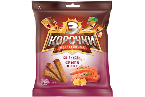 DRY BREAD RYE DOUBLE BAKED W/SALMON&CHEESE FLAVOR 60/40GR TRI KOROCHKI N202