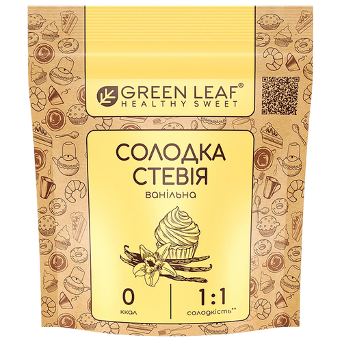 STEVIA SWEETENER W/VANILLA FLAVOR 1:1 12/100GR GREEN LEAF UKRAINE
