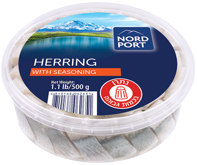 HERRING ATLANTIC PIECES LIGHTLY SALTED IN OIL W/SPICES 6/500GR NORD PORT NP4884